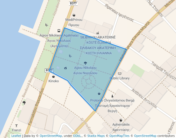 walking in Αγίου Νικολάου map in Chalkida