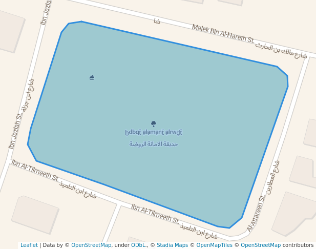 walking in حدبقة الامانة الروضة map in Amman