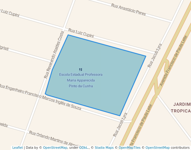 walking in Praça Nicolau Ru Cuebas map in Indaiatuba