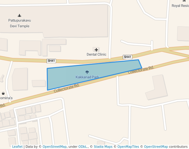 walking in Kakkanad Park map in Kakkanad