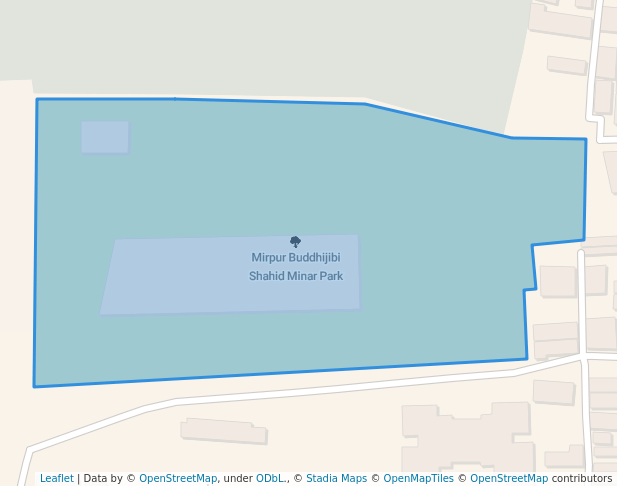 walking in Mirpur Buddhijibi Shahid Minar Park map in ঢাকা