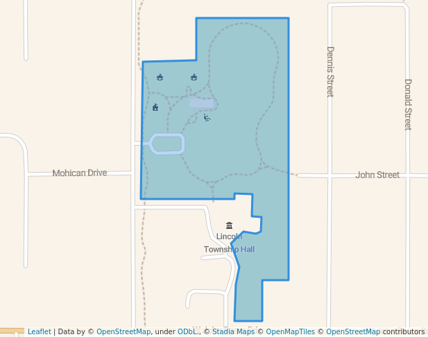 walking in Lincoln Township Community Park map in Stevensville