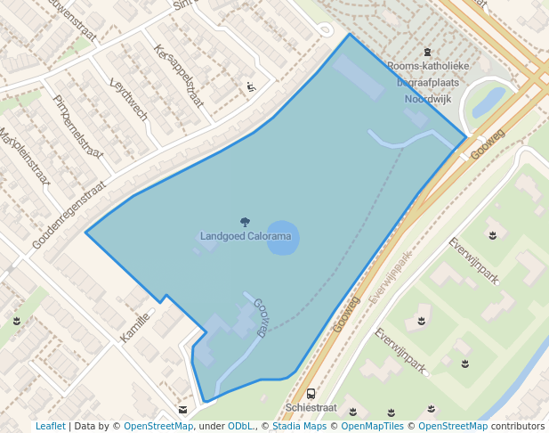 walking in Landgoed Calorama map in Noordwijk