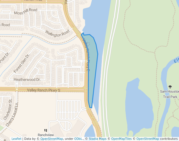 walking in Lakeview Park map in Irving