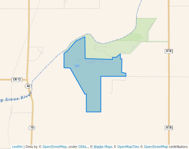 walking in Big Sioux Park map in Hawarden