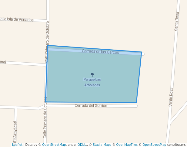 walking in Parque Las Arboledas map in Mazatlán