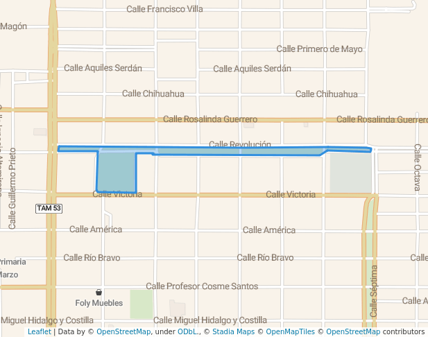 walking in Parque Lineal ValleHermoso 2 map in Valle Hermoso