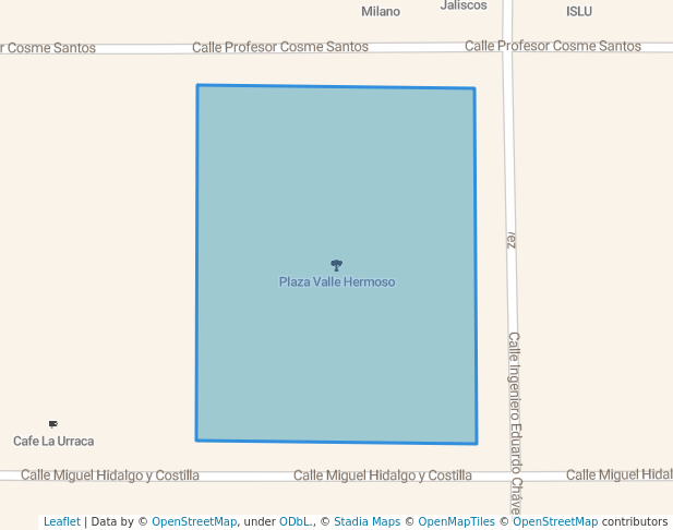 walking in Plaza ValleHermoso map in Valle Hermoso