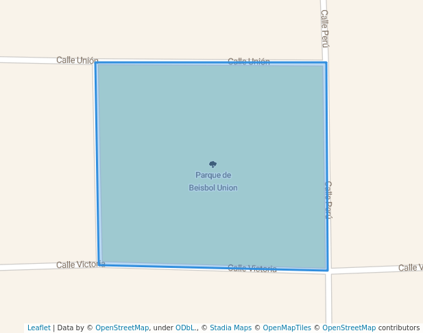 walking in Parque de Beisbol Union map in Valle Hermoso