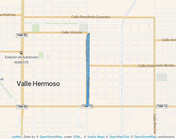 walking in Parque Linealísimo map in Valle Hermoso