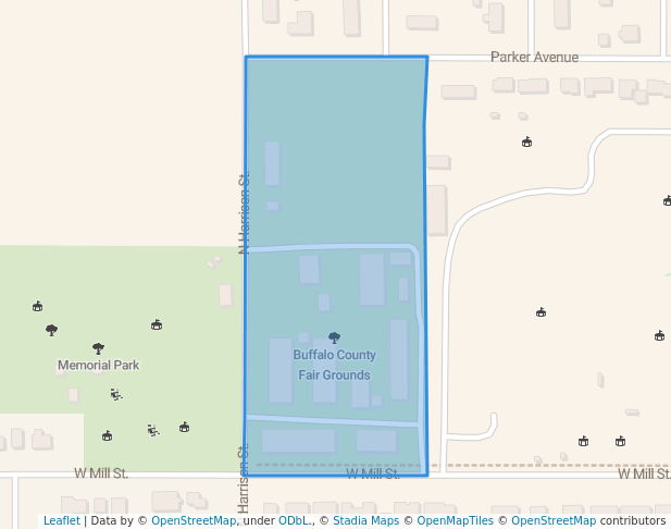 walking in Buffalo County Fair Grounds map in Mondovi