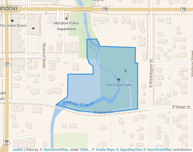 walking in Lions Club Park map in Mondovi