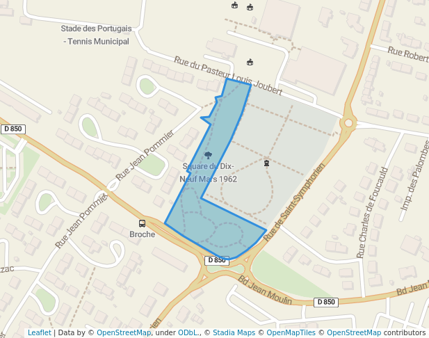 walking in Square du Dix-Neuf Mars 1962 map in Niort
