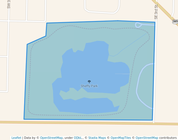 walking in Sheffy Park map in Dimmitt