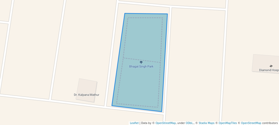 walking in Bhagat Singh Park map in Alwar