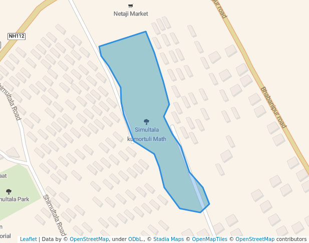 walking in Simultala kumortuli Math map in Bangaon