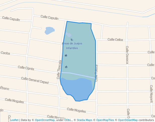 walking in Parque Unidad Deportiva Benito Juarez map in Ciudad Río Bravo