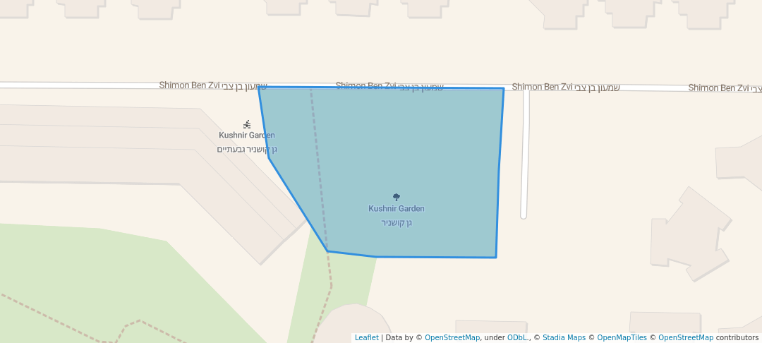 walking in Kushnir Garden map in Giv'atayim