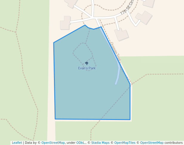 walking in Evan's Park map in Becker