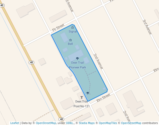 walking in Deer Trail Pioneer Park map in Deer Trail