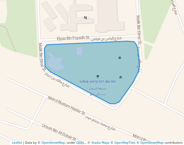 walking in حديقة اسماء بنت ابي بكر map in Amman