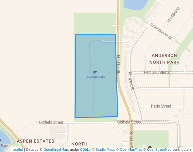 walking in Lawson Park map in Waverly