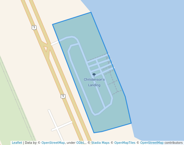 walking in Christenson's Landing map in Grant-Valkaria