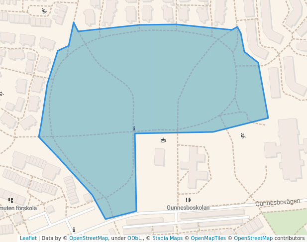 walking in Fornängen map in Lund