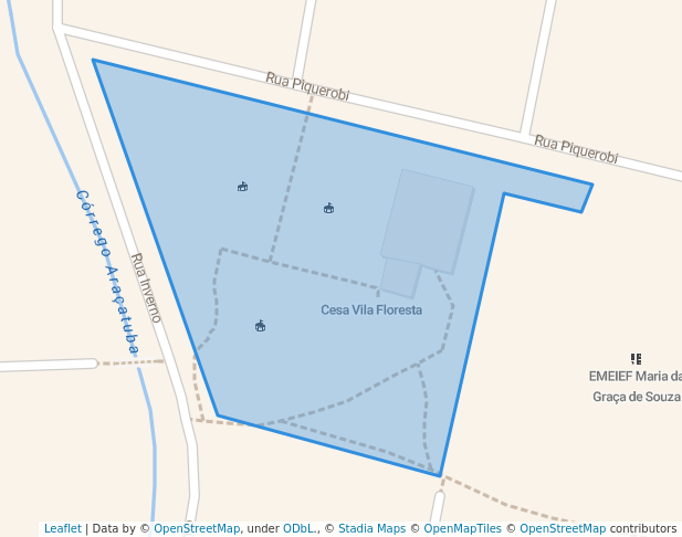 walking in Cesa Vila Floresta map in Santo André