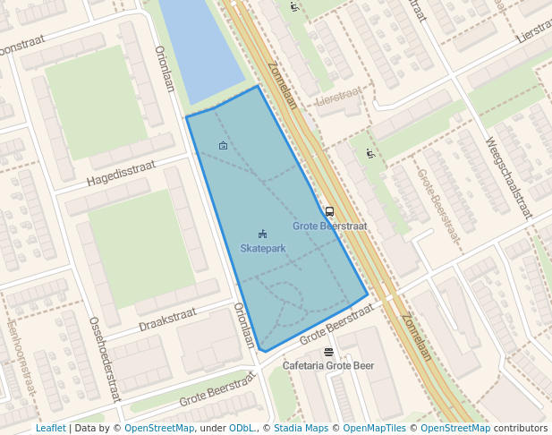 walking in Orionpark map in Groningen