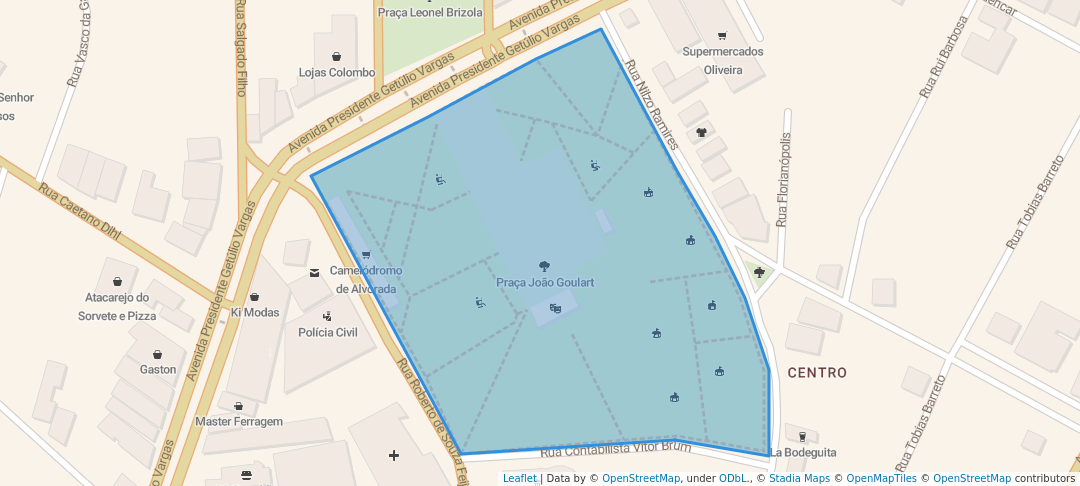 walking in Praça João Goulart map in Alvorada