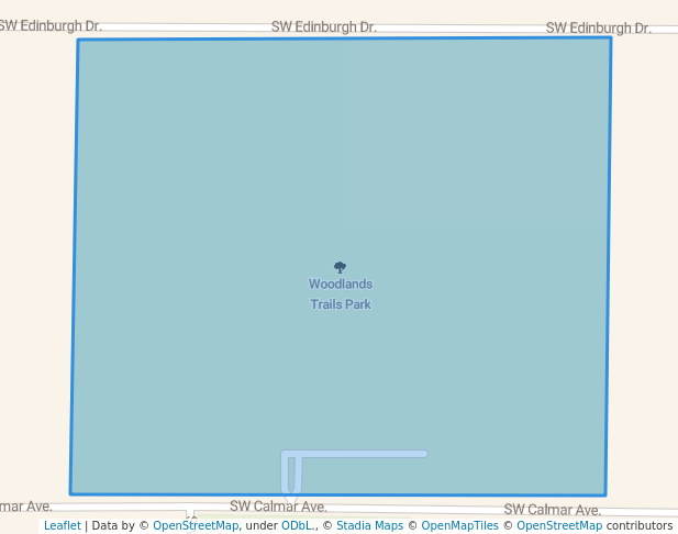 walking in Woodlands Trails Park map in Port St. Lucie
