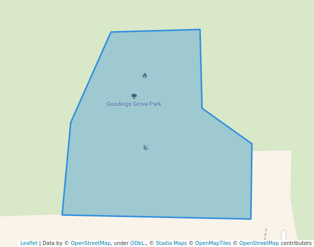 walking in Goodings Grove Park map in Homer Glen