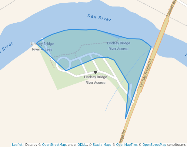 walking in Lindsey Bridge River Access map in Madison