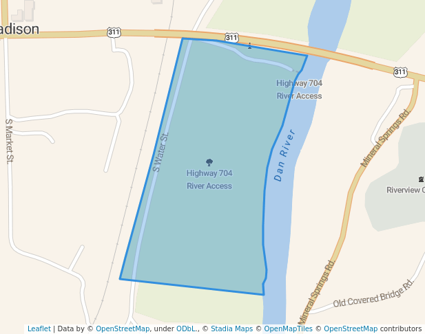 walking in Highway 704 River Access map in Madison