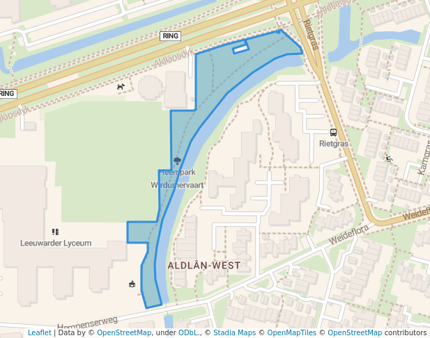 walking in Heempark Wirdumervaart map in Leeuwarden