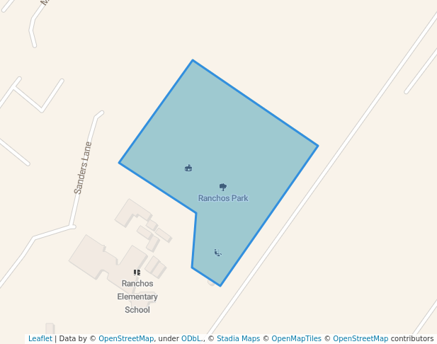 walking in Ranchos Park map in Taos