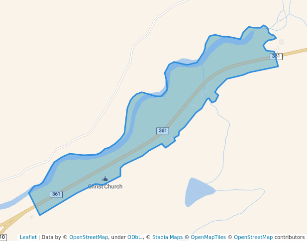 walking in Trout Hole Falls Municipal Park map in Milltown-Head of Bay D'Espoir
