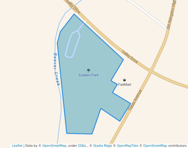 walking in Eastern Park map in Bristol