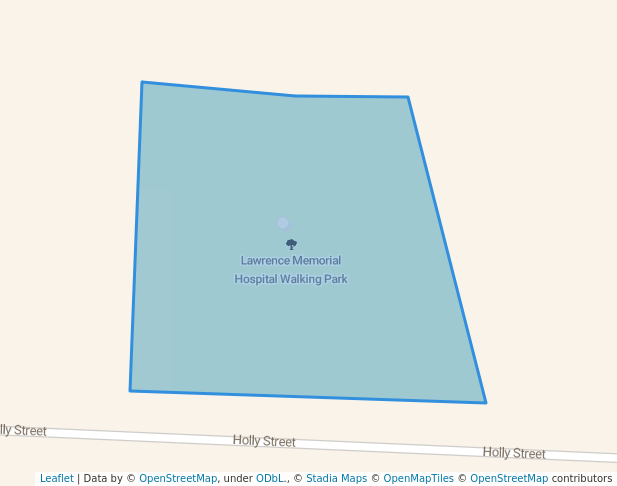 walking in Lawrence Memorial Hospital Walking Park map in Walnut Ridge
