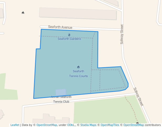 walking in Seaforth Park & Gardens map in Annan