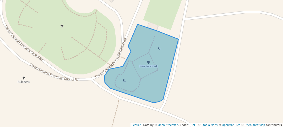 walking in People's Park map in Mati