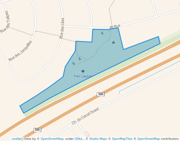 walking in Parc Lauzon map in Salaberry-de-Valleyfield