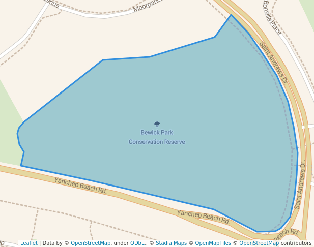 walking in Bewick Park Conservation Reserve map in Yanchep