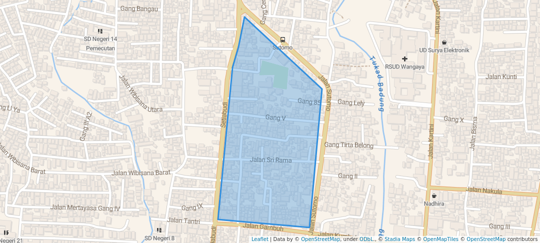 walking in balun park map in Denpasar