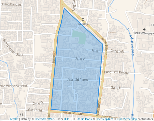 walking in balun park map in Denpasar