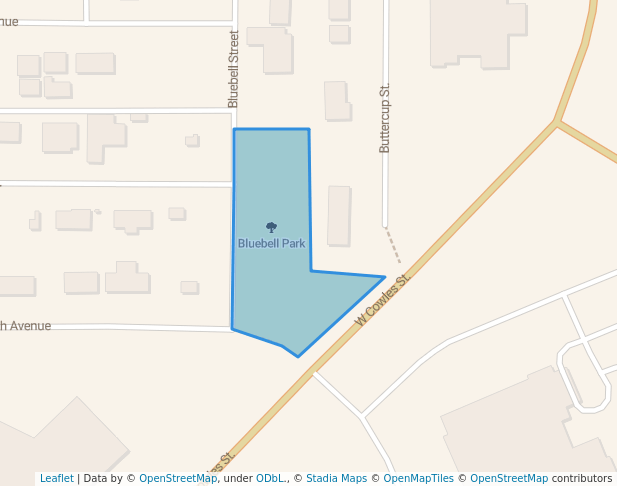 walking in Bluebell Park map in Fairbanks