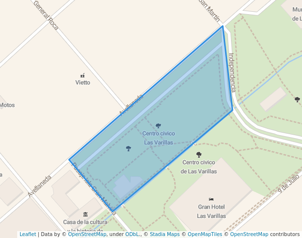 walking in Centro civico Las Varillas map in Las Varillas