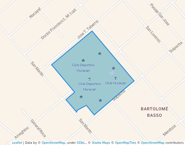 walking in Parque Alvarez Luque map in Las Varillas