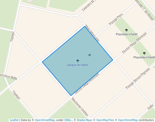 walking in parque de futbol map in Las Varillas